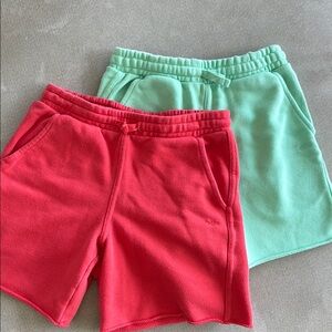 Bundle Red and Mint Green Fleece Shorts